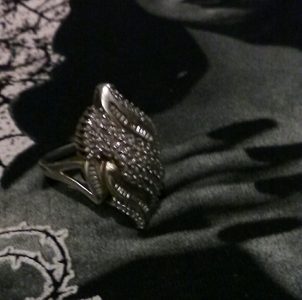Large Goth Antique 925 Sterling Silver/18K RING